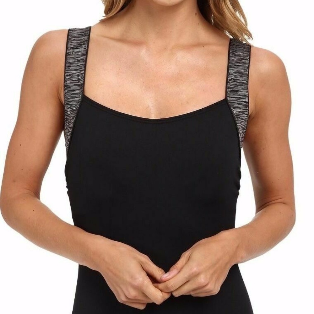 Tyr Solid Square Neck Black One Piece - image 5